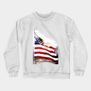 US Flag Totally Glitched Crewneck Sweatshirt